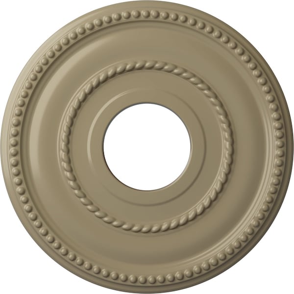 Ekena Millwork Valeriano Ceiling Medallion (Fits Canopies up to 6 1/4"), 12 1/8"OD x 3 5/8"ID x 3/4"P, Gobi Desert CM12VAGDF - main